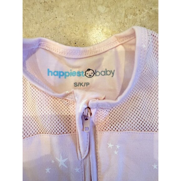 Set Of 3 Happiest Baby Sleep Pea Sacks S/M Pink Gray & White With Stars & Dots P - Picture 2 of 5